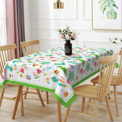 Lofaris Cute Dinosaur Patterns Green Rectangle Tablecloth