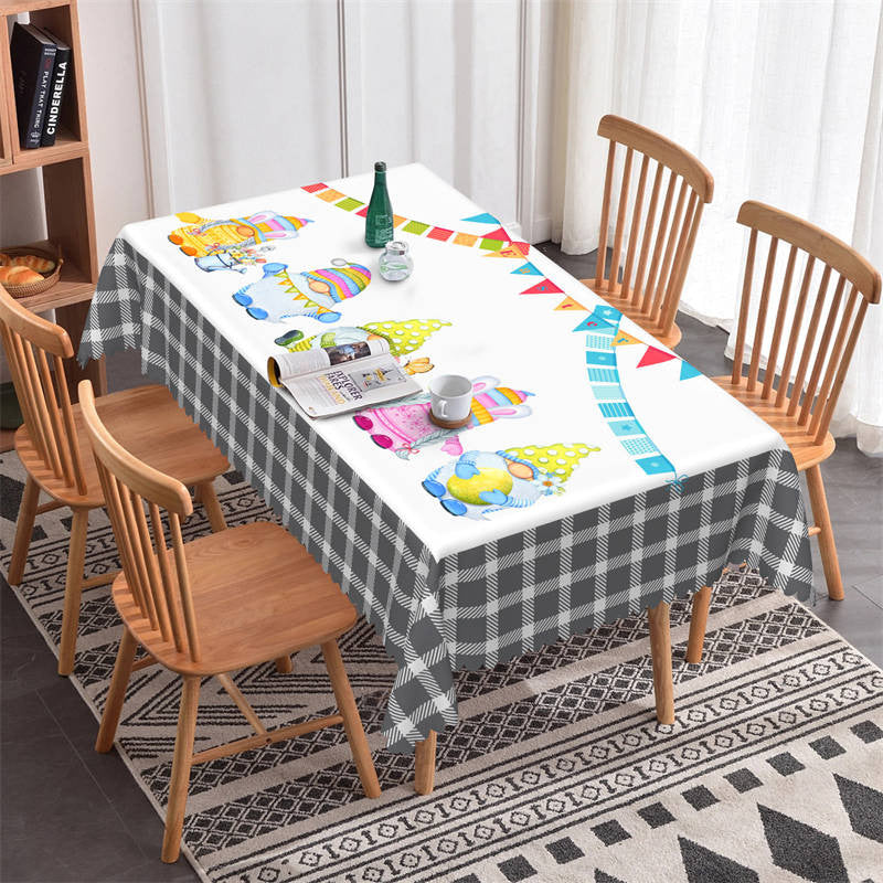 Lofaris Cute Dwarf Egg White Kitchen Tablecloth For Easter Decor