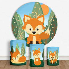 Lofaris Cute Forest Fox Spring Circle Backdrop Kit For Party