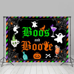 Lofaris Cute Ghost Cobweb Black Halloween Baby Shower Backdrop