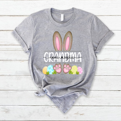 Lofaris Cute Grandma Bunny Kids Eggs Easter Day T-Shirt