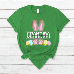 Lofaris Cute Grandma Bunny Kids Eggs Easter Day T-Shirt