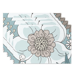 Lofaris Cute Light Blue Flower Dining Set Of 4 Placemats