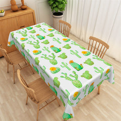 Lofaris Cute Light Green Cactus Ppattern Repeat Tablecloth