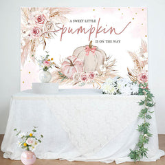 Lofaris Cute Little Pumpkin Boho Floral Baby Shower Backdrop