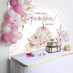 Lofaris Cute Little Pumpkin Boho Floral Baby Shower Backdrop