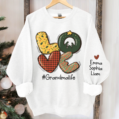 Lofaris Love Christmas Sweatshirt Custom Grandma & Kids Gift TH