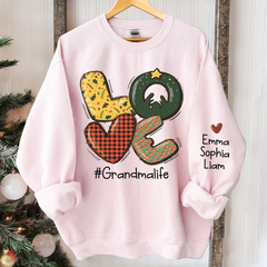 Lofaris Love Christmas Sweatshirt Custom Grandma & Kids Gift TH