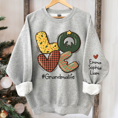 Lofaris Love Christmas Sweatshirt Custom Grandma & Kids Gift TH