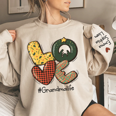 Lofaris Love Christmas Sweatshirt Custom Grandma & Kids Gift TH