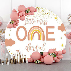 Lofaris Cute Miss Onederful Boho Round 1st Birthday Backdrop