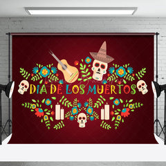 Lofaris Cute Music Skull Dia Delas Muertos Celebration Backdrop