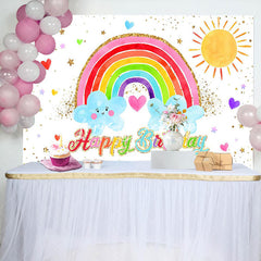 Lofaris Cute My Party Cloud Rainbow Birthday Backdrop