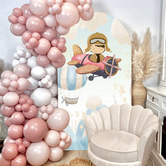 Lofaris Cute Pilot Boy Birthday Double Sided Arch Backdrop