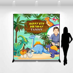 Lofaris Cute Prehistoric Dianosuars Custom Birthday Backdrop