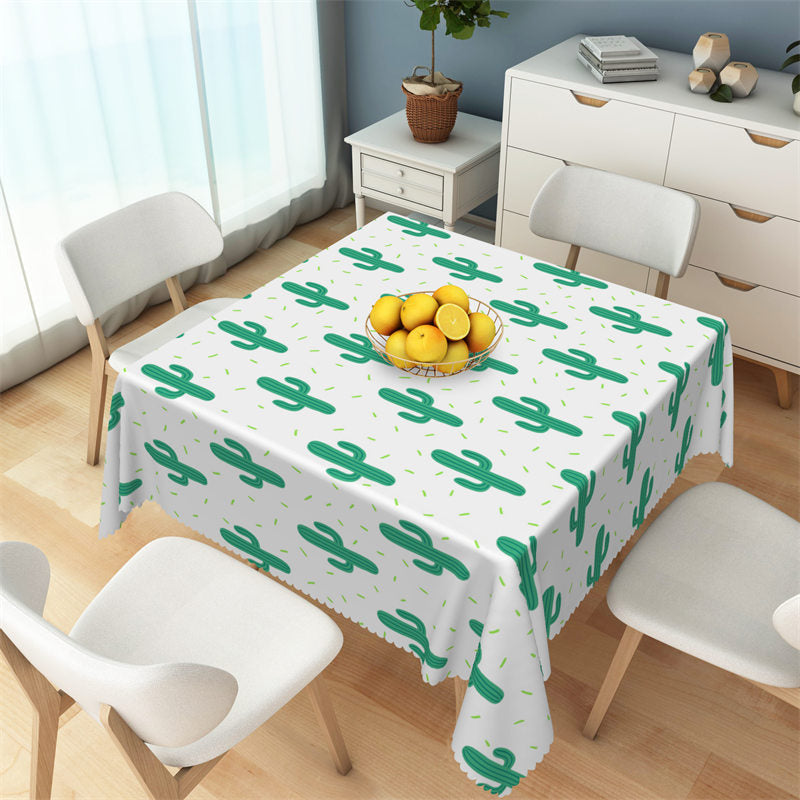 Lofaris Cute Prickly Green Cactus Repeat Square Tablecloth