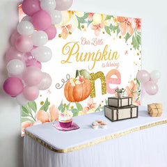 Lofaris Cute Pumpkin Is Turning One Floral Birthday Backdrop