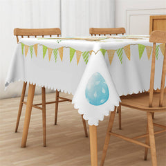 Lofaris Cute Rabbits Flowers Eggs Easter Decor Tablecloth