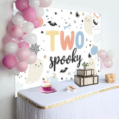 Lofaris Cute Spooky Boo Halloween Boy 2nd Birthday Backdrop