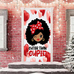 Lofaris Cuter Than Cupid Girl Heart Valentines Door Cover