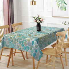 Lofaris Cyan Cobblestone Patterns Dining Room Tablecloth