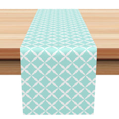 Lofaris Cyan Patterns Repeat Simple Farbic Table Runner