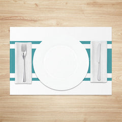 Lofaris Cyan White Modern Fabric Dining Set Of 4 Placemats