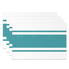 Lofaris Cyan White Modern Fabric Dining Set Of 4 Placemats