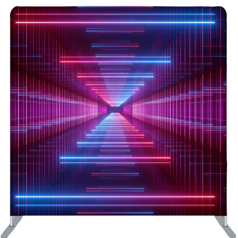 Lofaris Cyber Neon Red Blue Gradient Layering Party Backdrop