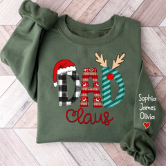 Lofaris Dad Claus Merry Christmas Custom Name Sweatshirt