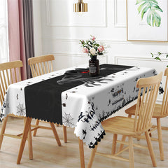 Lofaris Daemon Black And White Spider Halloween Tablecloth