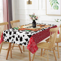 Lofaris Dairy Cattle Patterns Cowboy Rectangle Tablecloth