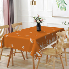 Lofaris Dandelion Leaves Orange Color Rectangle Tablecloth