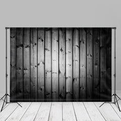 Lofaris Dark Black Vintage Wood Texture Photo Backdrop