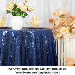 Lofaris Dark Blue Glitter Sequin Banquet Round Table Cover