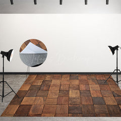 Lofaris Dark Brown Pieces Of Plank Wood Photo Floor Backdrop