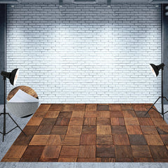 Lofaris Dark Brown Pieces Of Plank Wood Photo Floor Backdrop