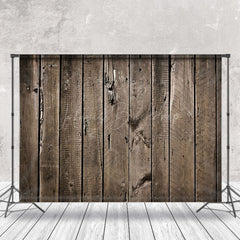 Lofaris Dark Brown Retro Vertical Wood Grain Photo Backdrop