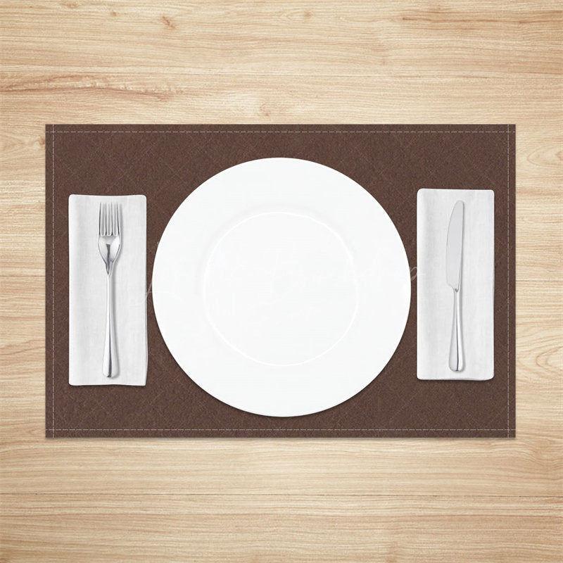 Lofaris Dark Brown Solid Color Simple Set Of 4 Placemats