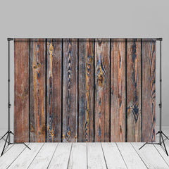 Lofaris Dark Brown Vertical Wood Grain Portrait Backdrop