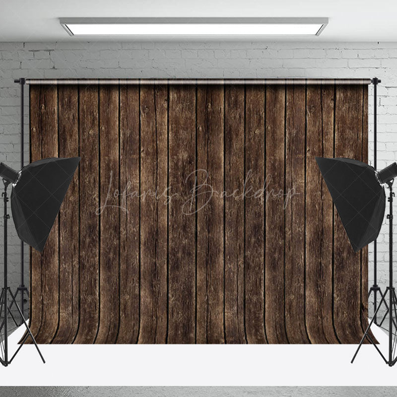 Lofaris Dark Brown Vintage Wood Grain Backdrop For Photo