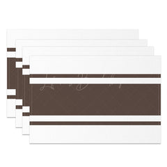 Lofaris Dark Brown White Lines Dinner Set Of 4 Placemats