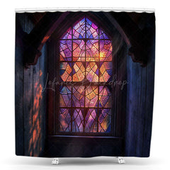 Lofaris Dark Corridor Wooden Wall Classic Shower Curtain