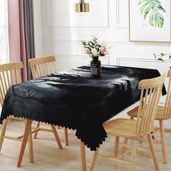 Lofaris Dark Forest Horrific Halloween Rectangle Tablecloth