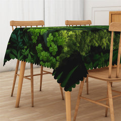 Lofaris Dark Green Dense Leaves Spring Rectangle Tablecloth