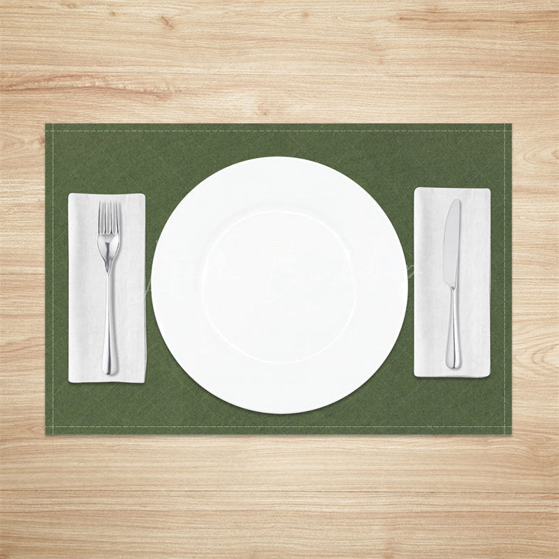 Lofaris Dark Green Solid Colour Dinner Set Of 4 Placemats