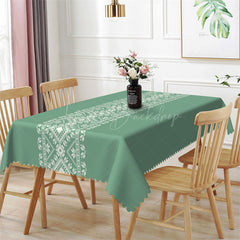 Lofaris Dark Green Traditional Pattern Dining Tablecloth