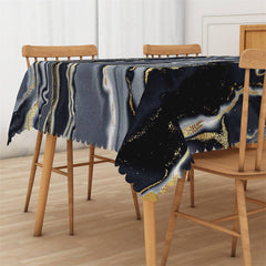 Lofaris Dark Grey Artistic Liquid Marble Square Tablecloth