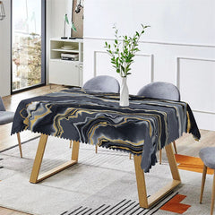 Lofaris Dark Grey Artistic Liquid Marble Square Tablecloth