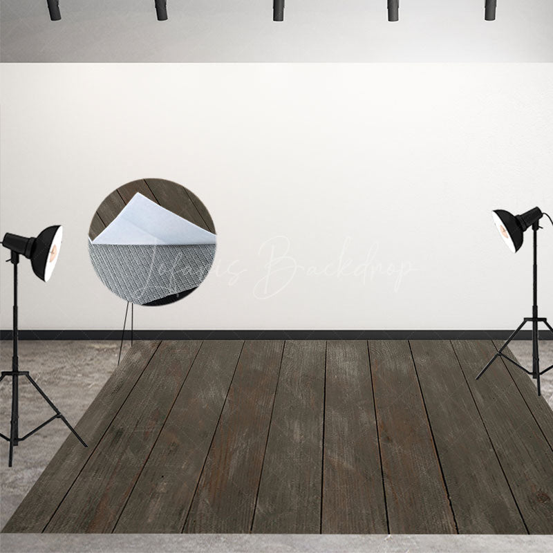 Lofaris Dark Grey Dirty Wood Retro Texture Floor Backdrop